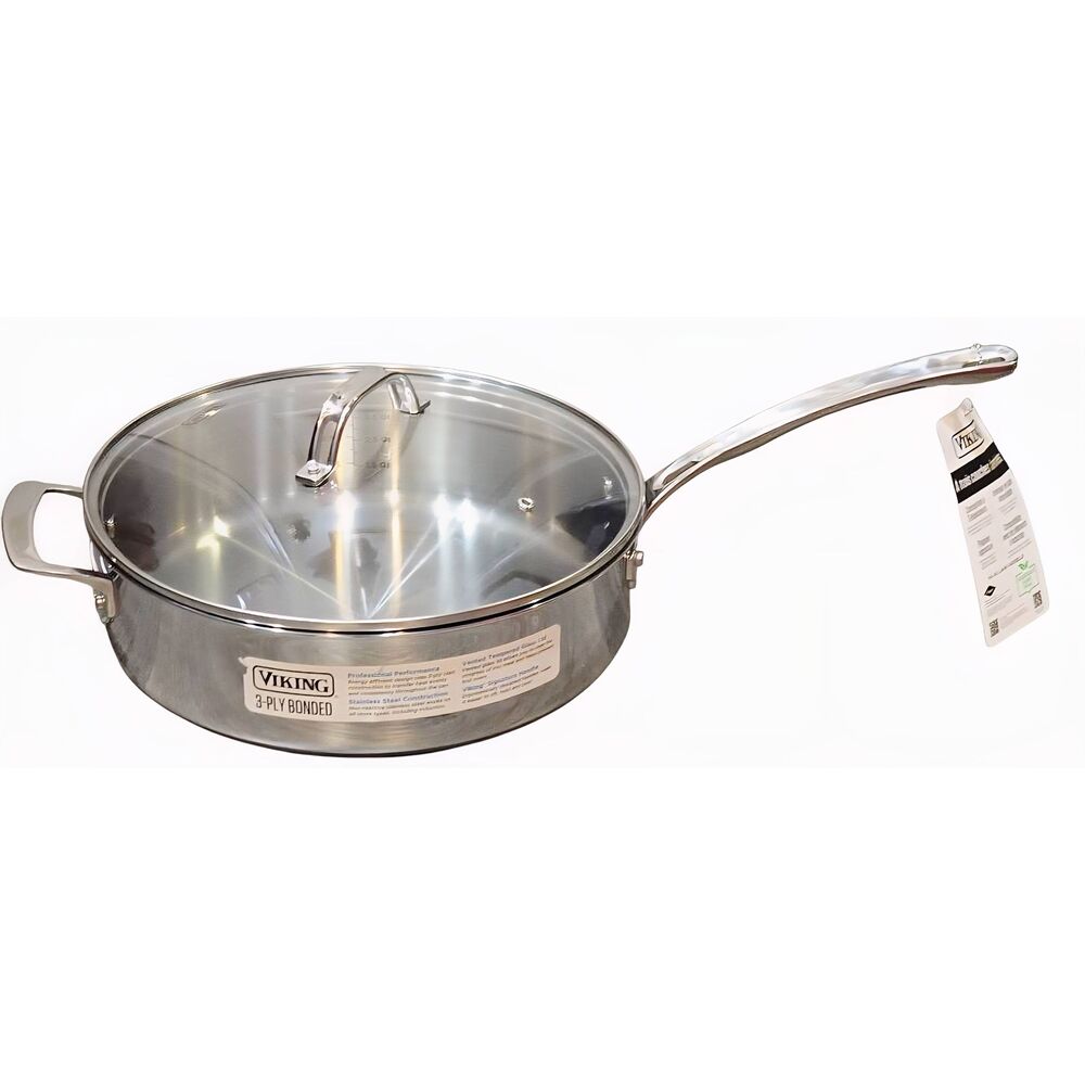 Viking 3-Ply Bonded Stainless Steel 5.25Qt Sauté Pan w/Lid